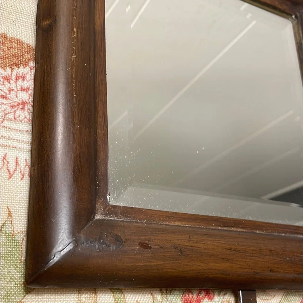 Source Unknown Brown Metal Geometric Set of Mirrors Over a Rod Wall Decor